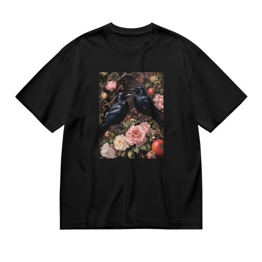 Raven and Rose Floral Graphic T-Shirt