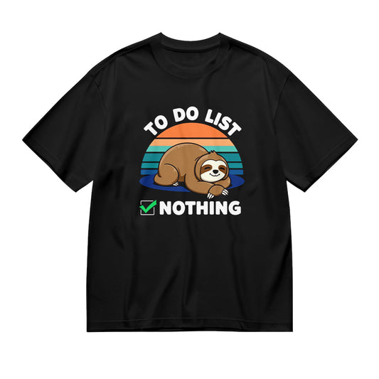 Cute Sloth To Do List Nothing Lazy Graphic T-Shirt