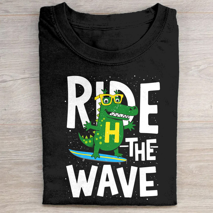 Ride The Wave Crocodile Surfing T-Shirt