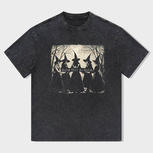 Halloween Girls Will Be Girls Witch T-shirt