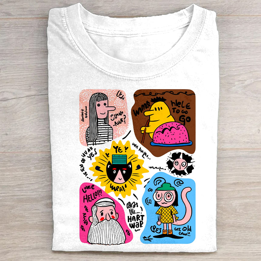 Colorful Cartoon Print Unisex T-Shirt