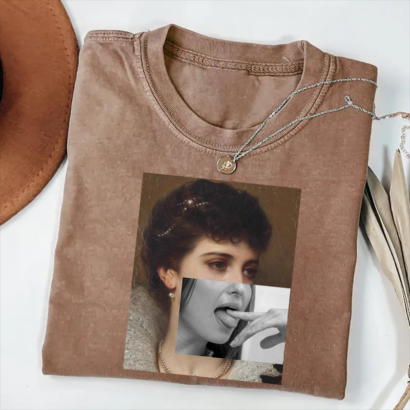 Heygraff™ Vintage Portrait Graphic Tee | Retro Art Streetwear