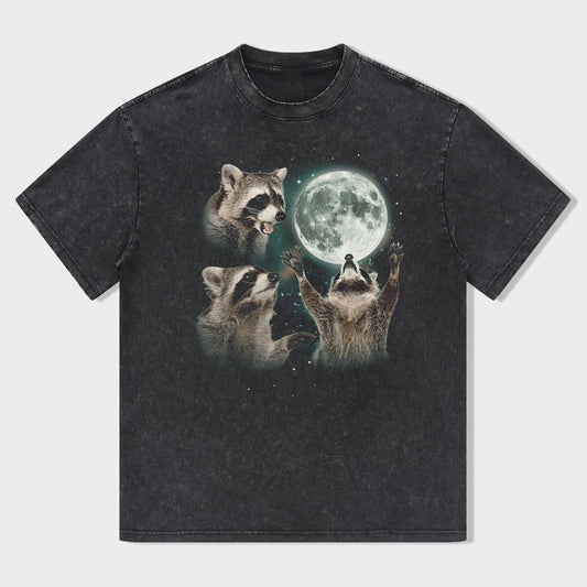 Three Raccoons Moon T-shirt