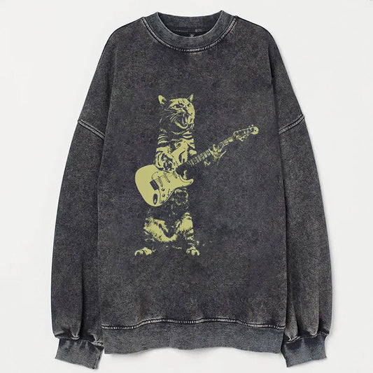 Cat playing guitar T-shirt