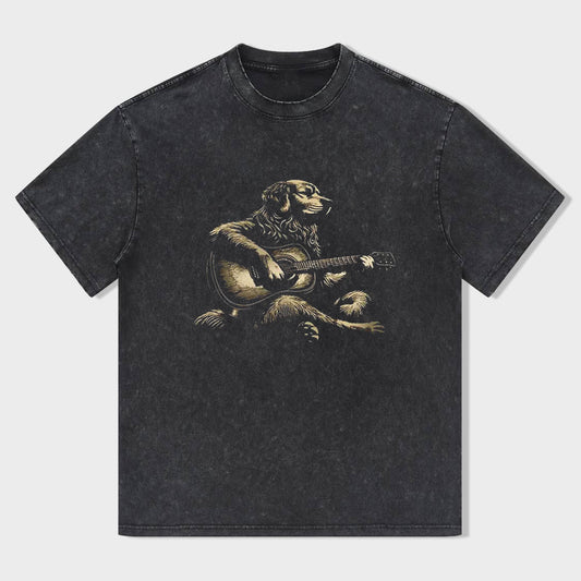 Golden Retriever Playing Acoustic Guitar T-shirt