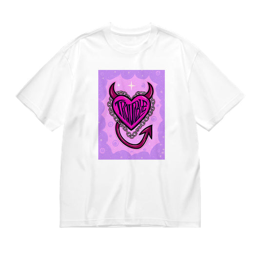 Pink Devil Heart Graphic T-Shirt
