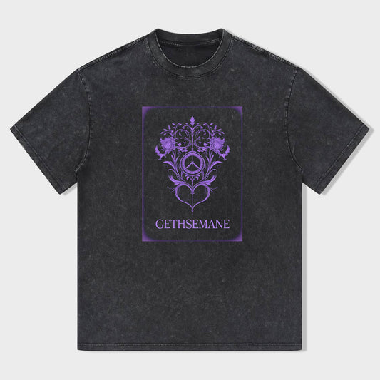 Gethsemane Graphic T-Shirt with Purple Design for Men Women Unisex Casual Tee