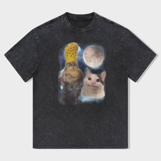 Three Cat Moon T-shirt