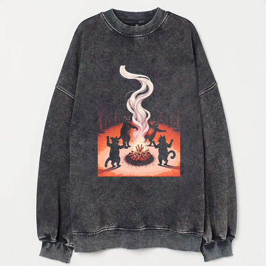 Black Cats Around a Campfire T-Shirt