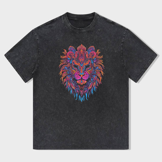 Colorful Lion Graphic T-Shirt