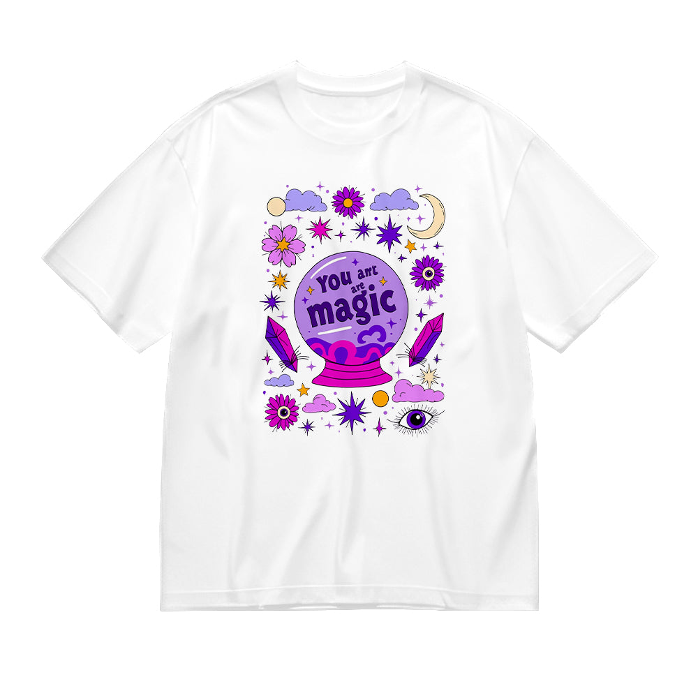 Magic Crystal Ball Graphic Design White T-Shirt