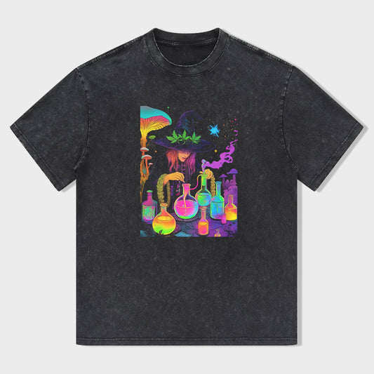 Colorful Alchemist Wizard Graphic T-Shirt