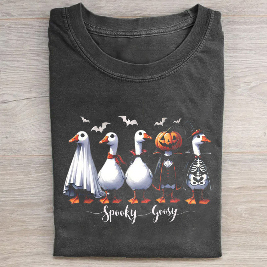 Spooky Goosy Halloween Ducks in Costumes Graphic T-Shirt
