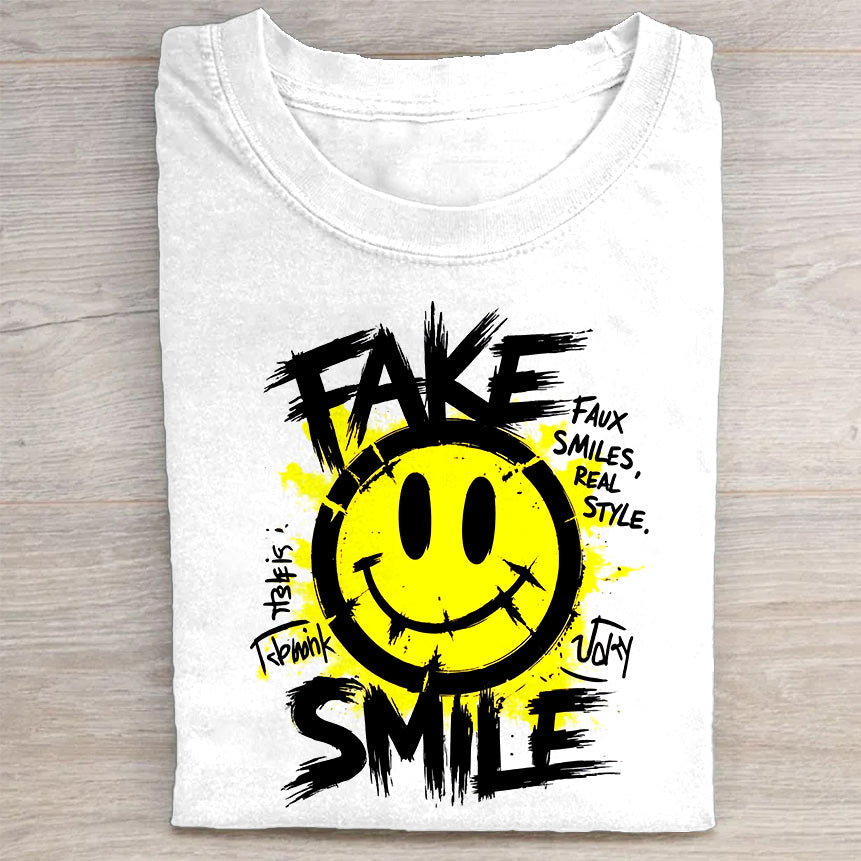 Fake Smile Graphic T-Shirt