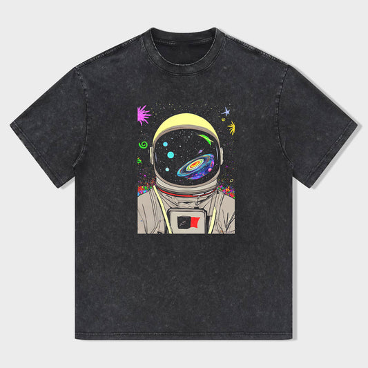 Astronaut Space Galaxy Print Short Sleeve T-Shirt