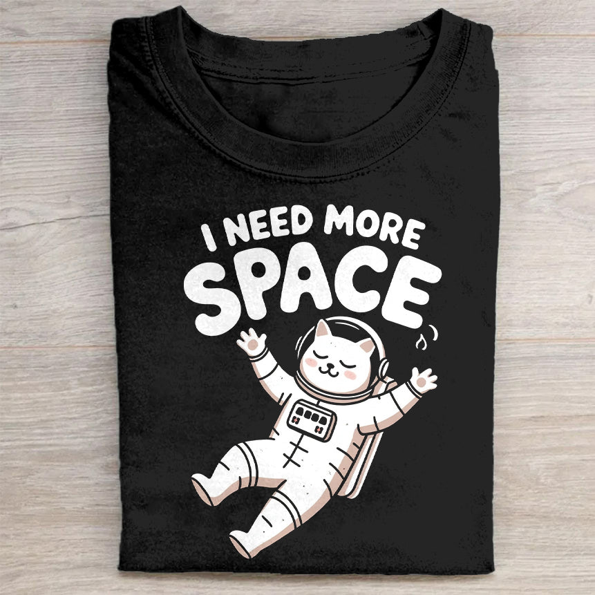 I Need More Space Astronaut Cat Graphic T-Shirt