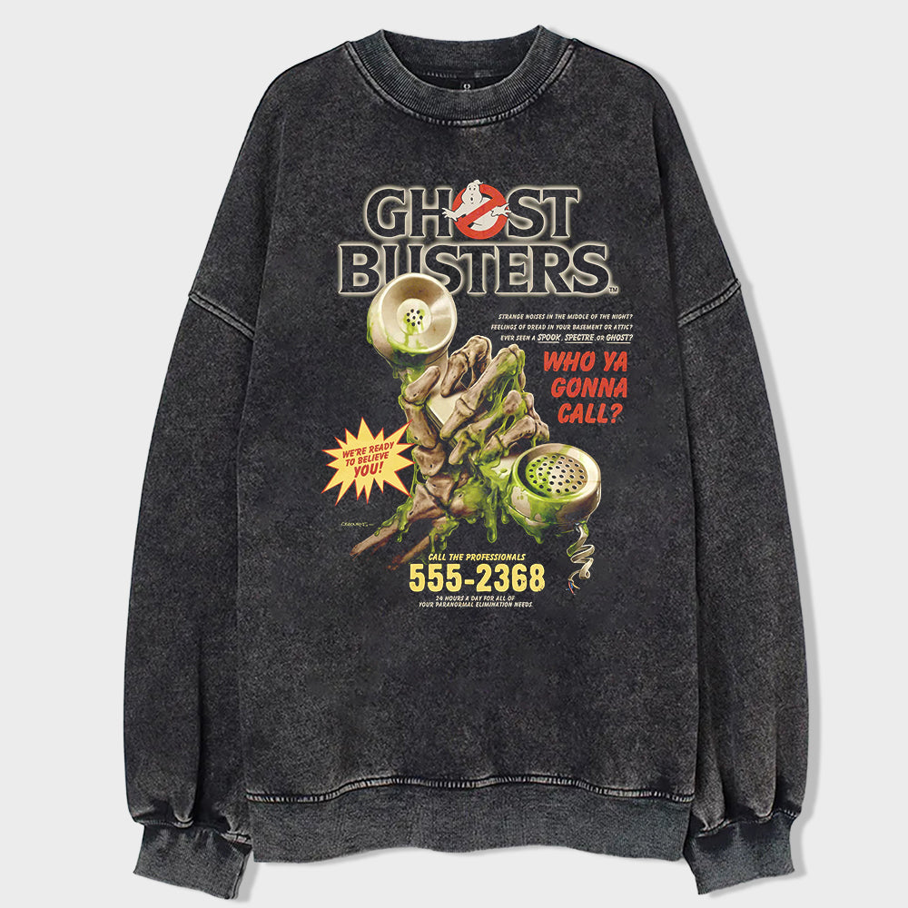 Ghost Hotline Acid Wash Sweatshirt - heygraff