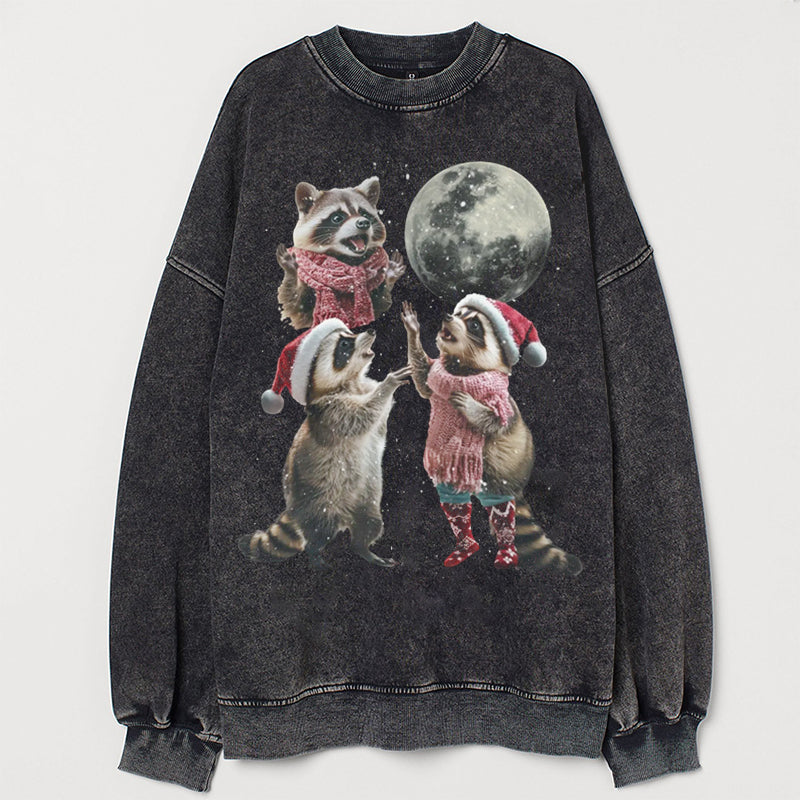 Three Raccoons Vintage Christmas Sweatshirt - heygraff