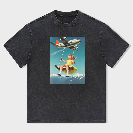 Vintage Airplane Swing Graphic T-Shirt