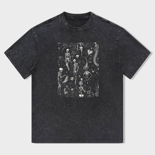 Vintage Graphic T-Shirt with Unique Skeleton Art Design for Men Women Unisex