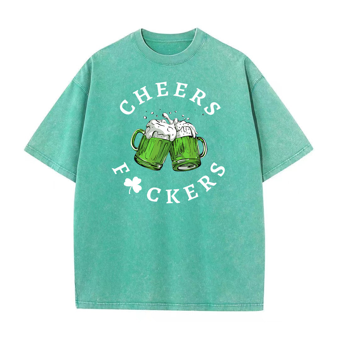 Retro St. Patrick's Day Cheers Green Beer Shamrock Unisex T-Shirt - heygraff