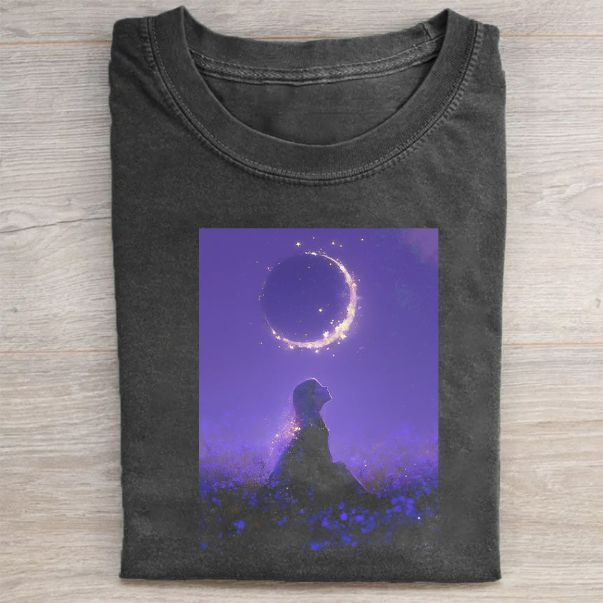 Eclipse Dream Graphic Print Women's Fashion Casual T-Shirt