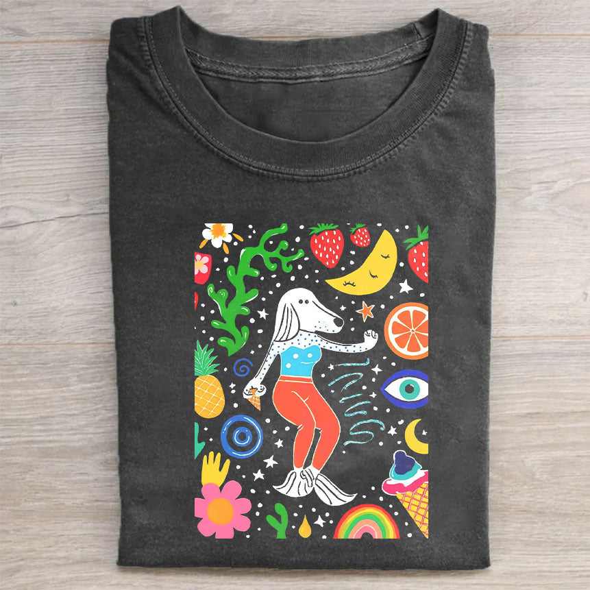 Colorful Graphic Print Women's T-Shirt