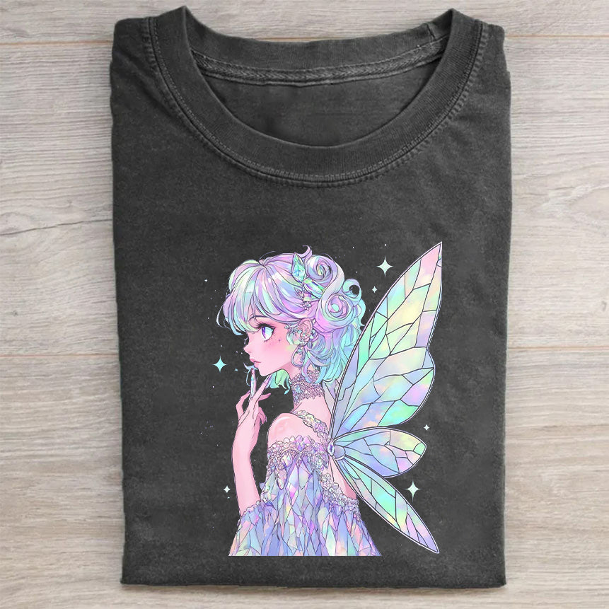 Fairy Princess Graphic Tee Women's Fashion Casual Short Sleeve T-Shirt