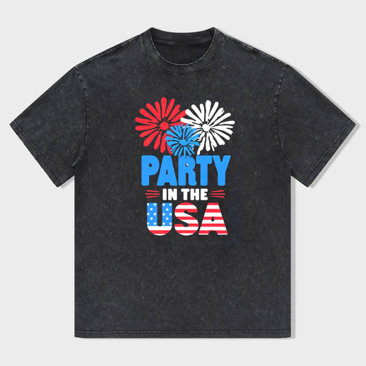 Party in the USA Fireworks Graphic T-Shirt