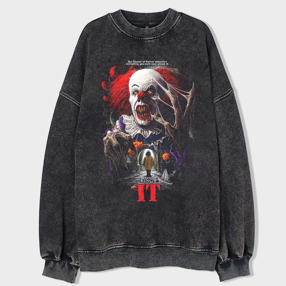 Joker Scare Trend Acid Wash Sweatshirt - heygraff