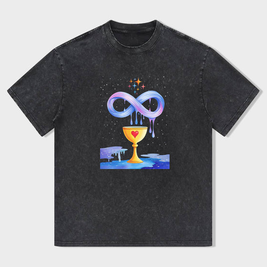 Infinite Galaxy Chalice Design Men's Graphic T-Shirt