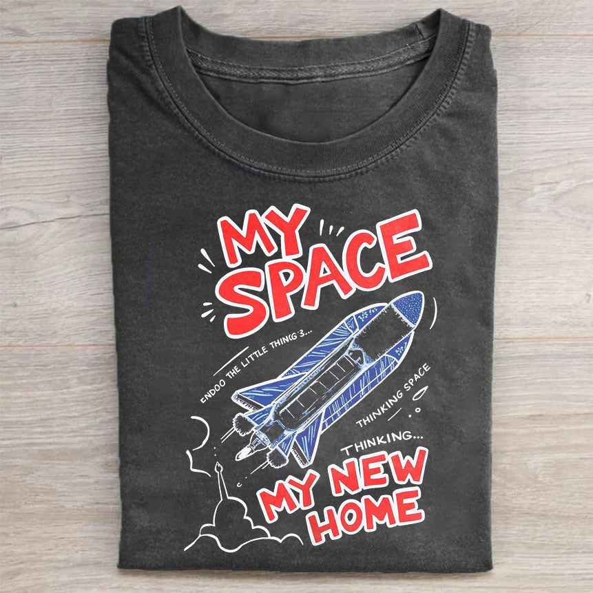 My Space My New Home Rocket Graphic T-Shirt