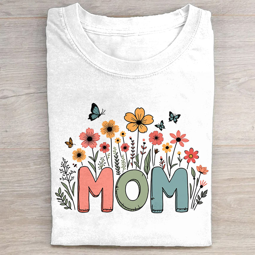 Mom Floral Garden Graphic T-Shirt