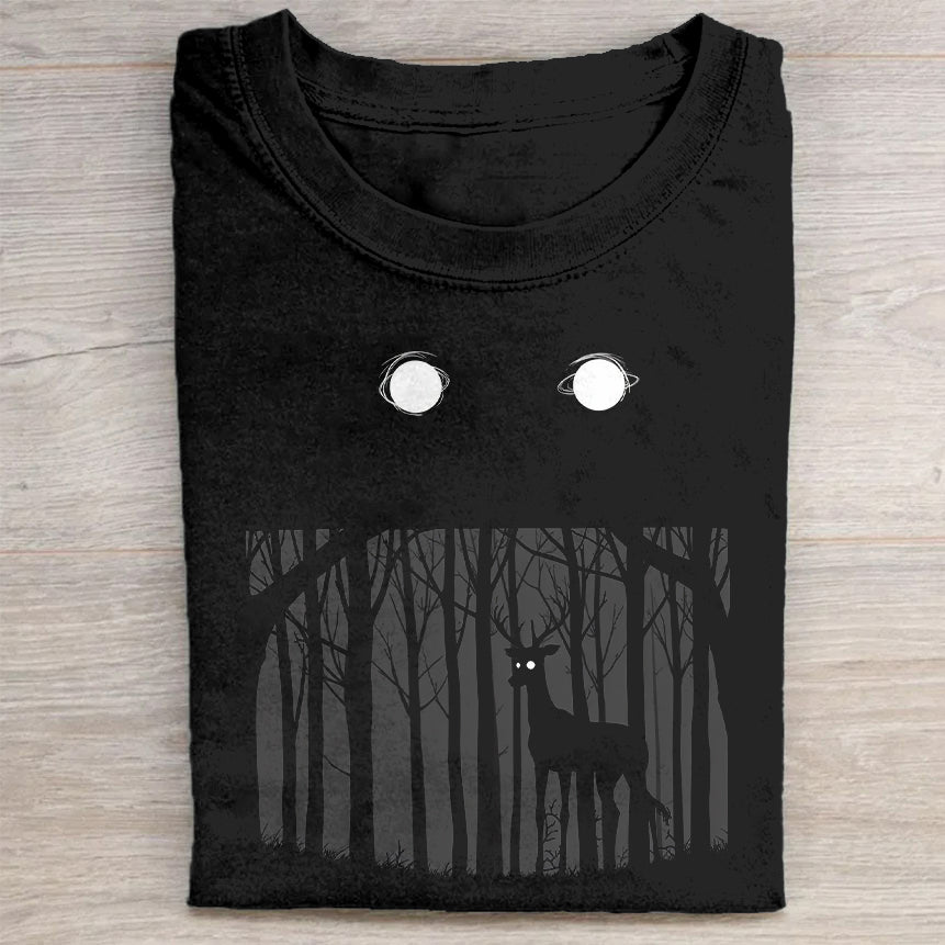 Black Forest Deer Graphic T-Shirt