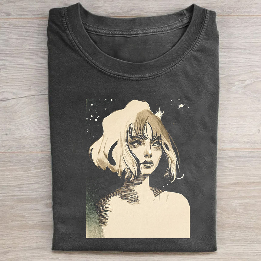 Women's Graphic T-Shirt with Vintage Art Print T-Shirt