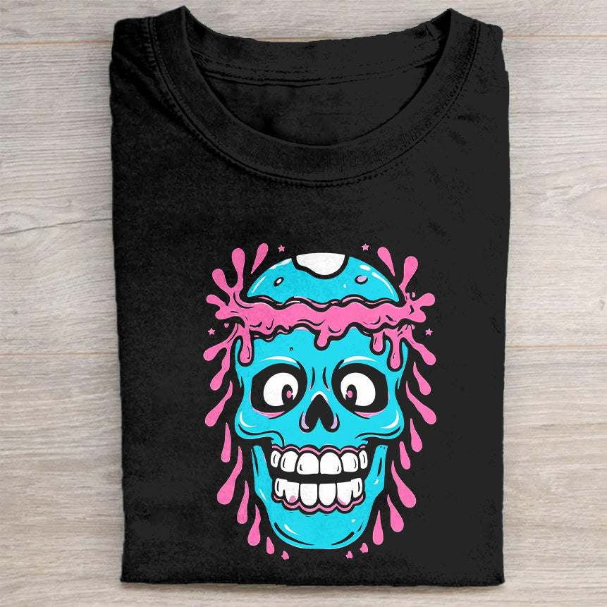 Blue Skull Graphic T-Shirt