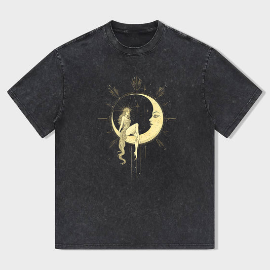 Mystical Moon Design Graphic T-Shirt