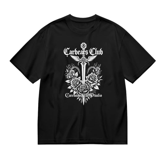 Carbeats Club Cross and Roses Graphic T-Shirt