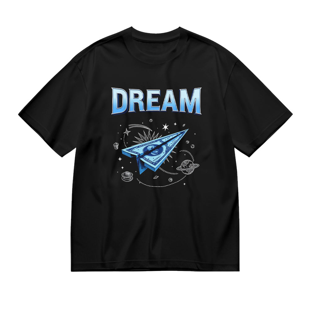 Dream Space Paper Airplane Graphic T-Shirt