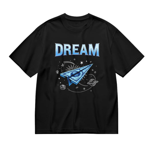 Dream Space Paper Airplane Graphic T-Shirt