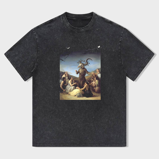 Dark Gray T-Shirt with Classic Art Print for Men Women - Comfortable Casual Tee
