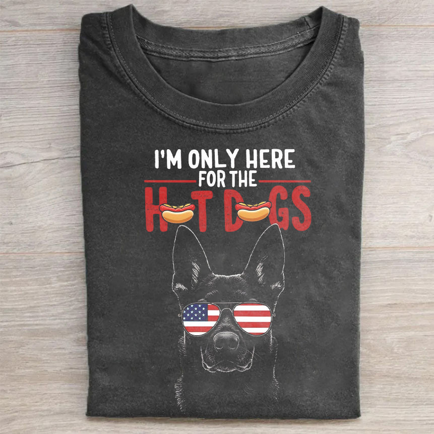 American Flag Sunglasses Dog Graphic T-Shirt