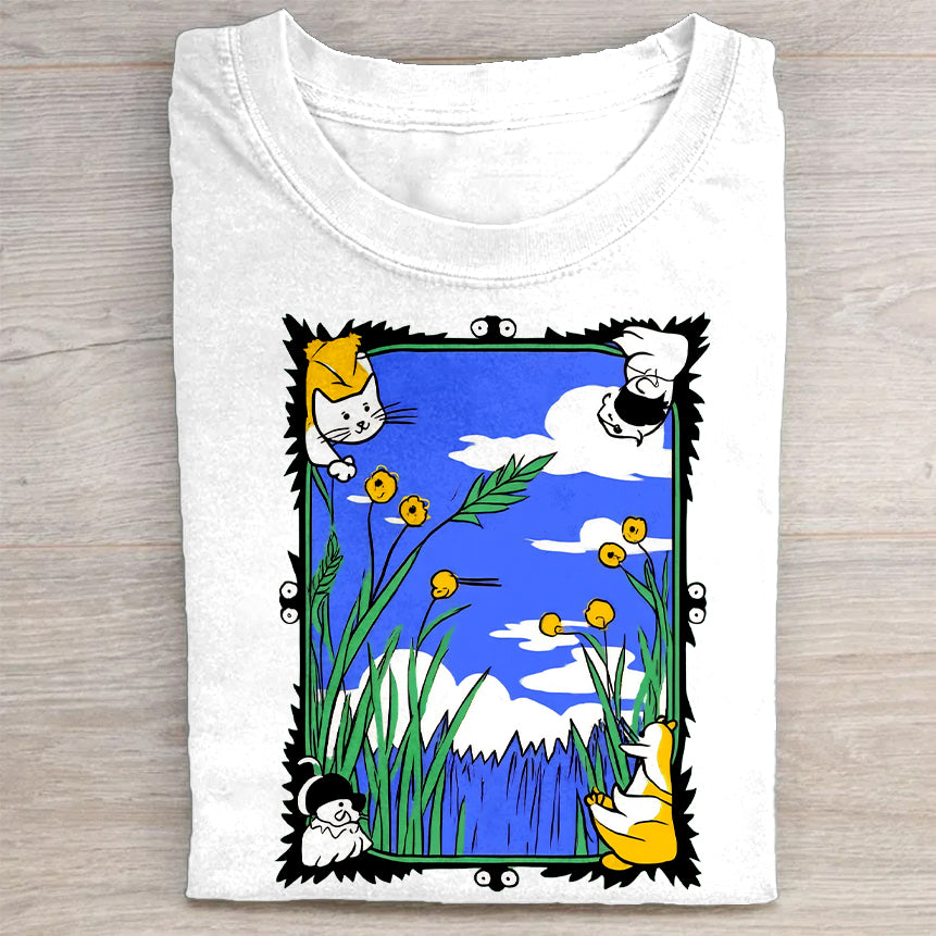 Calvin and Hobbes Nature Scene Graphic T-Shirt