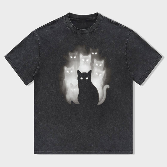 Glow in the Dark Cat Design Unisex T-Shirt