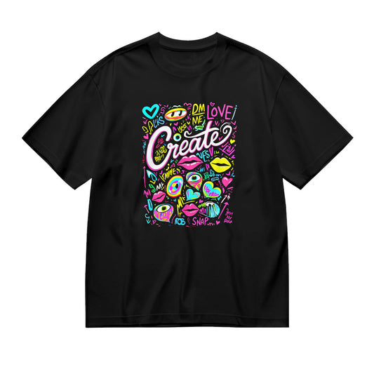 Colorful Graphic Design T-Shirt Love & Create Art Tee
