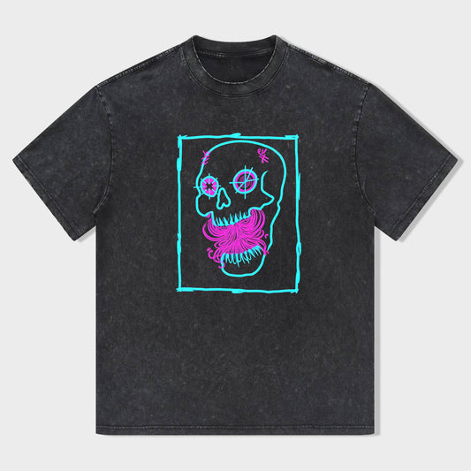 Neon Skull Graphic T-Shirt
