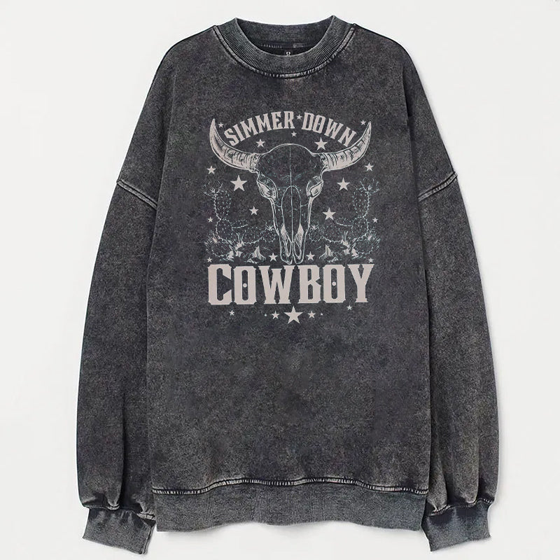 Simmer Down Cowboy Graphic Unisex Sweatshirt - heygraff