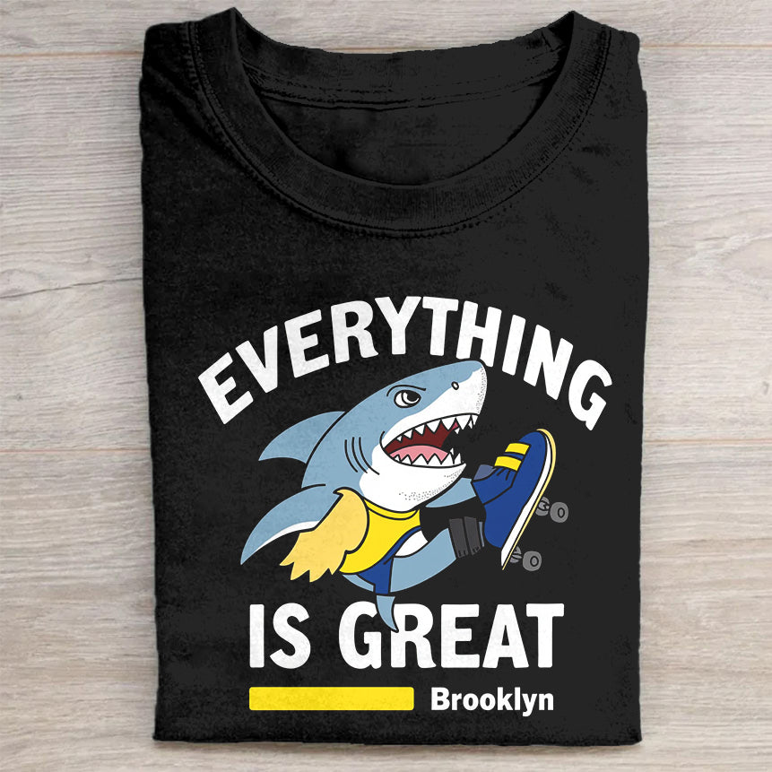 Everything is Great Brooklyn Shark Graphic T-Shirt