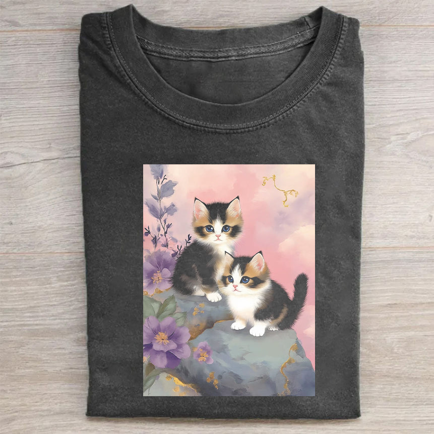Cute Kittens Graphic Print Unisex T-Shirt