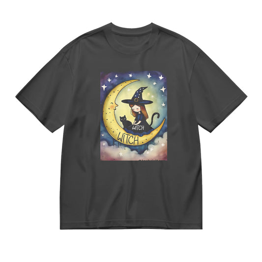 Cute Witch Moon Graphic T-Shirt